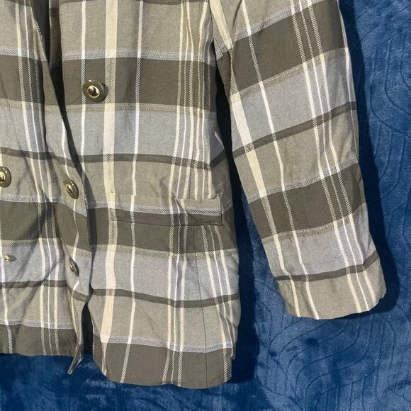 Acqueline Ferrar plaid Casual button Green blazer Womans Size 10 - Picture 2 of 5
